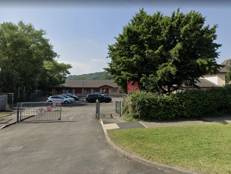 Entrance to Front Row Parking at Ysgol Pwll Coch, Canton, CF11 8BR, event day parking 1.3 miles from Principality Stadium, Cardiff